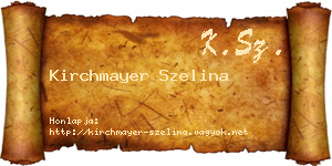 Kirchmayer Szelina névjegykártya